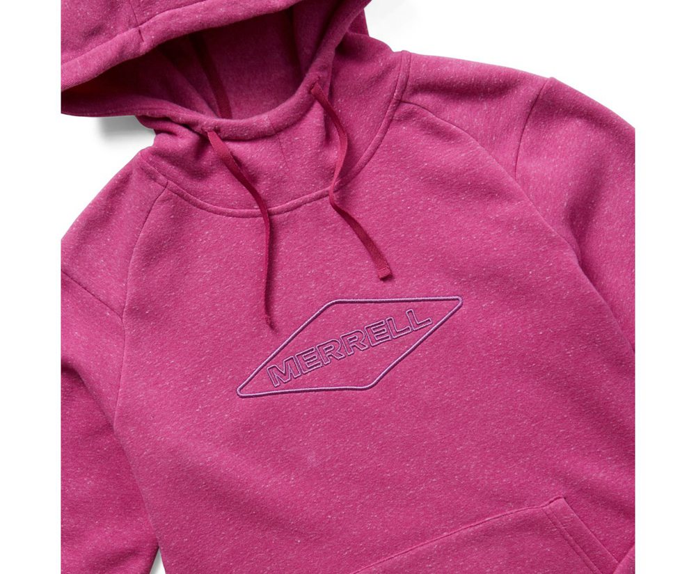 Merrell Pullover Pink - Diamond Wordmark Hoody - Womens 71GZDHQFE